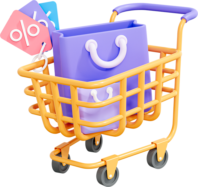 Shopping cart with purchases